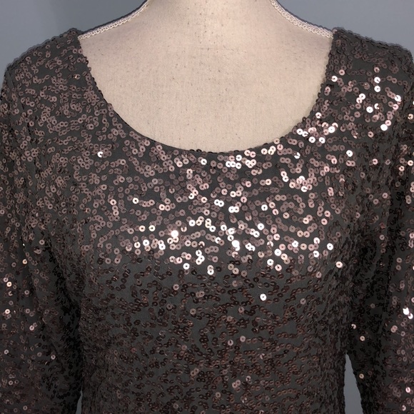 LC Lauren Conrad gray silver sequin mini dress - Picture 5 of 6